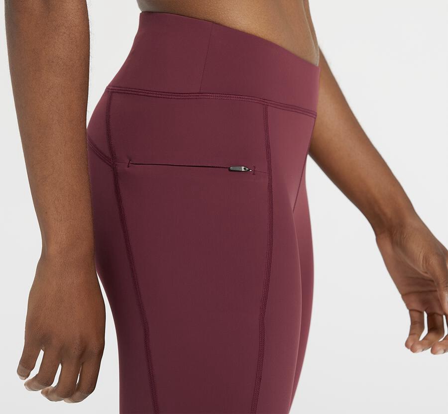 Hoka Australia One One Performance Crop Tight - Womens Pants Brown - SQOMN-8506